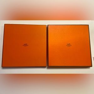 Two Hermes Paris Empty Scarf Boxes